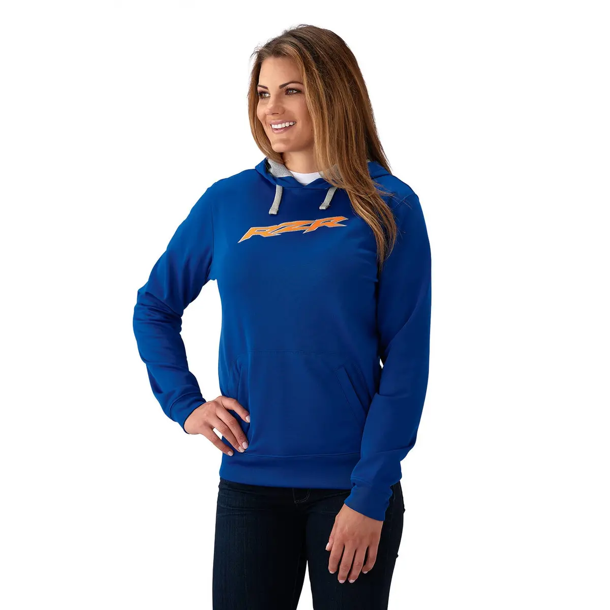 Women's Vapor Hoodie Sweatshirt With Rzr Logo, Blue/Orange 6