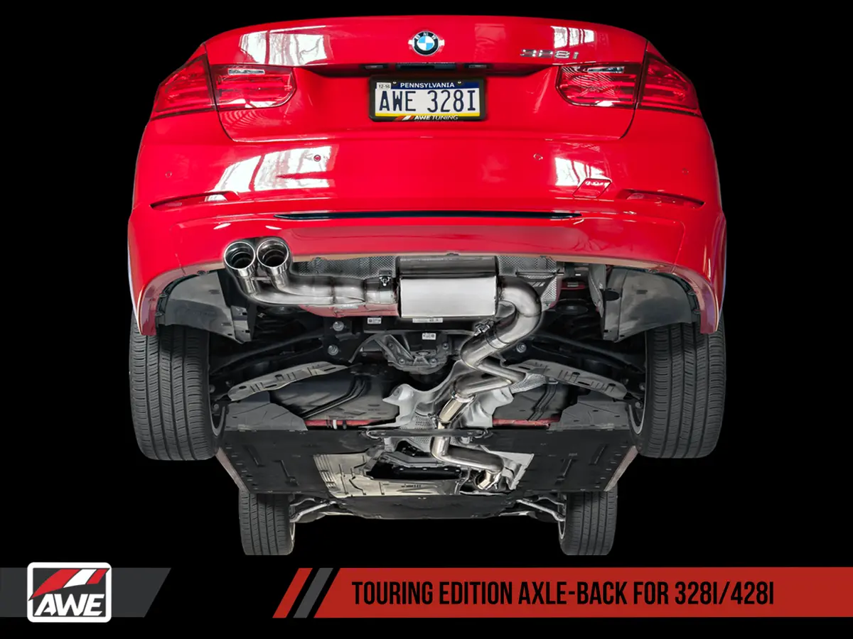 Awe: 2012-2016 Bmw 328I 2.0T Touring Edition Exhaust Quad Outlet Chrome Silver Tips 80Mm 1