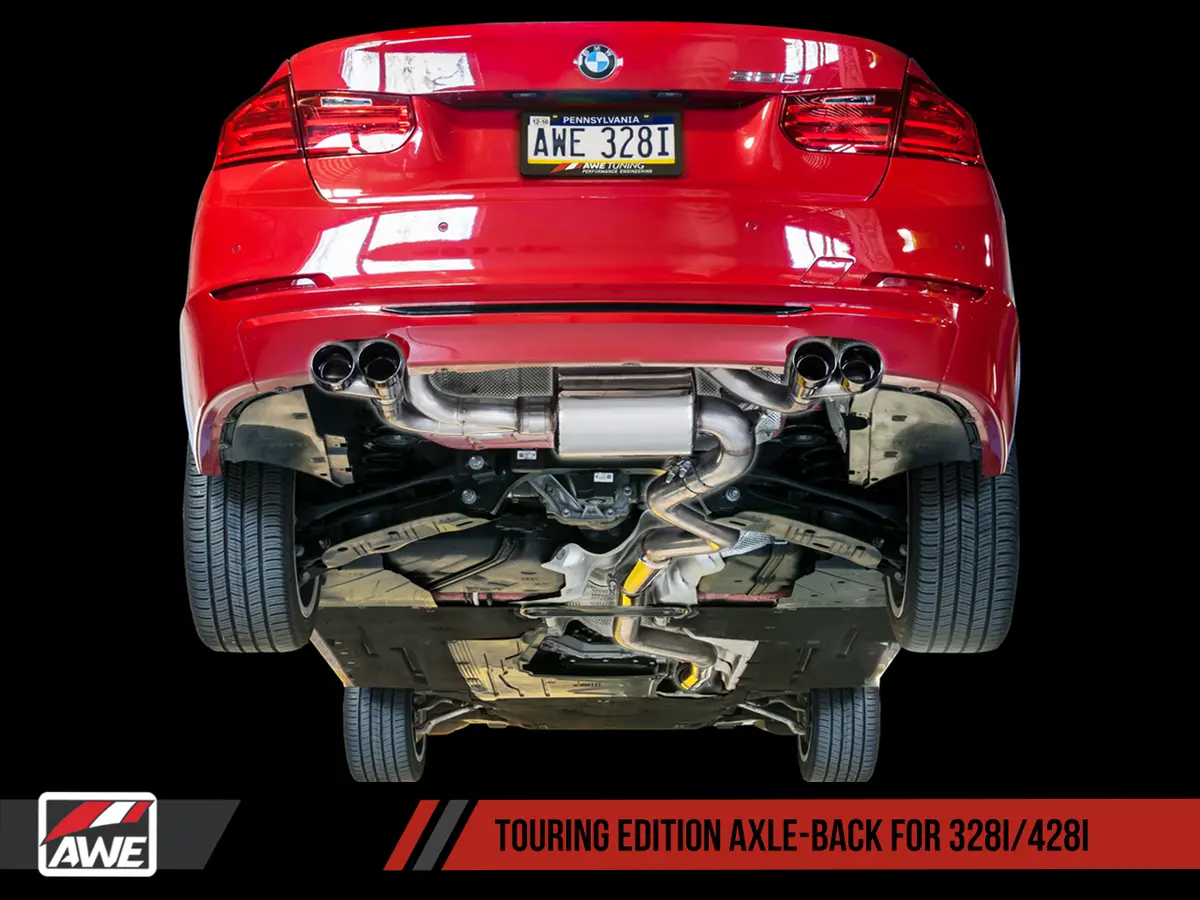 Awe: 2014-2016 Bmw 428I 2.0T Touring Edition Exhaust Quad Outlet Diamond Black Tips 80Mm 2