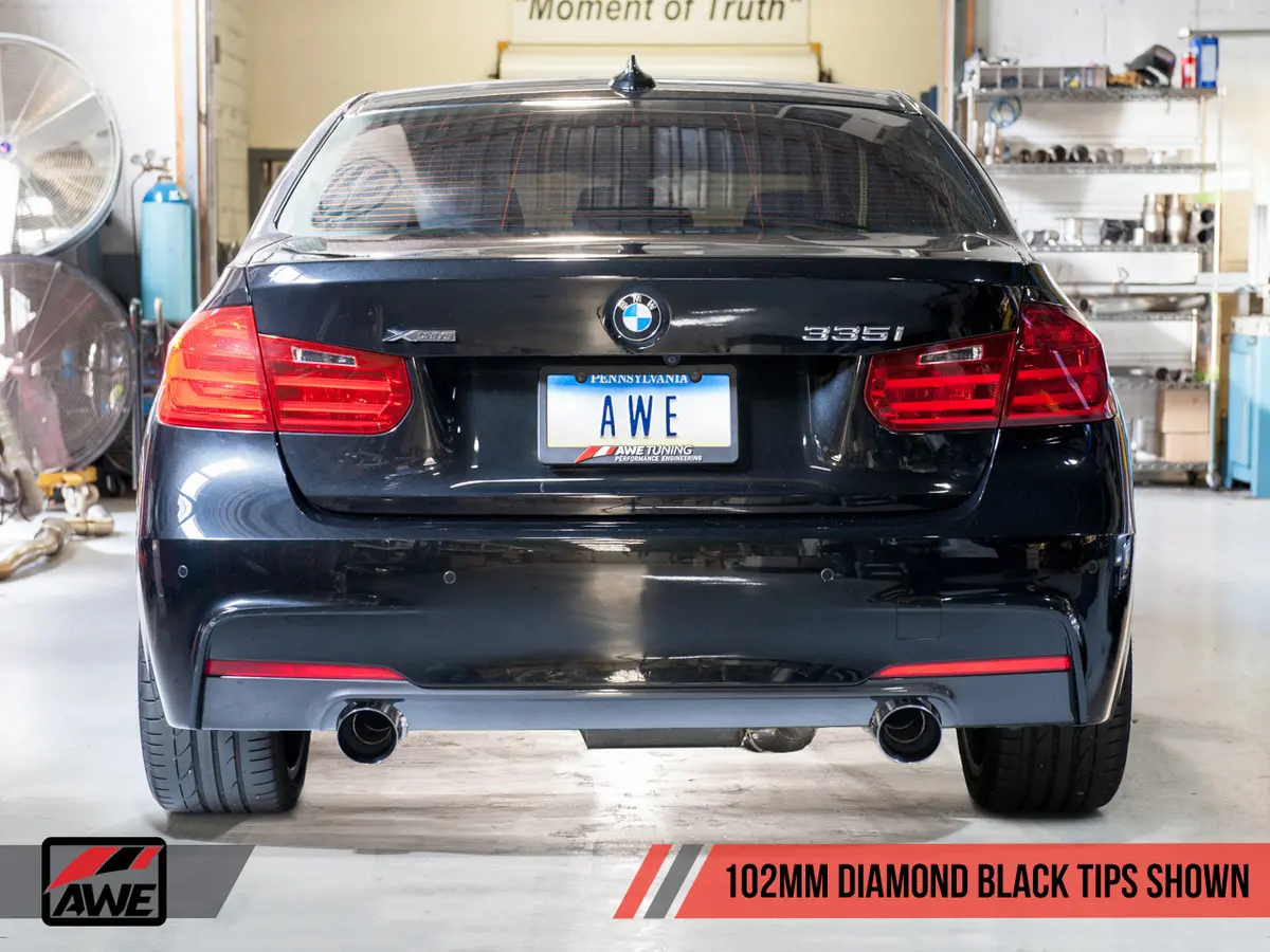 Awe: 2012-2015 Bmw 335I 3.0T Touring Edition Axle Back Exhaust Diamond Black Tips 102Mm 1