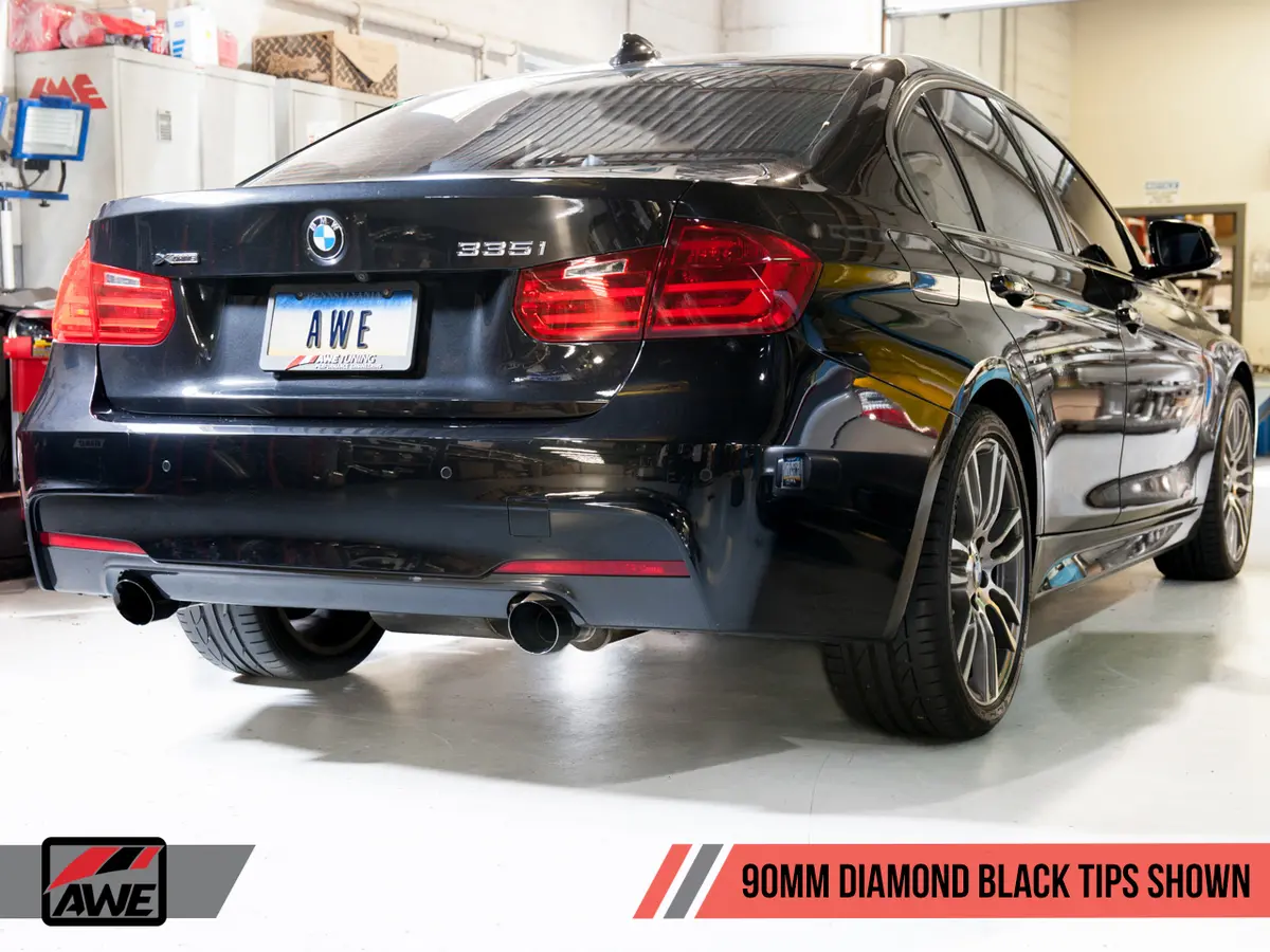 Awe: 2012-2015 Bmw 335I 3.0T Touring Edition Axle Back Exhaust Diamond Black Tips 90Mm 1