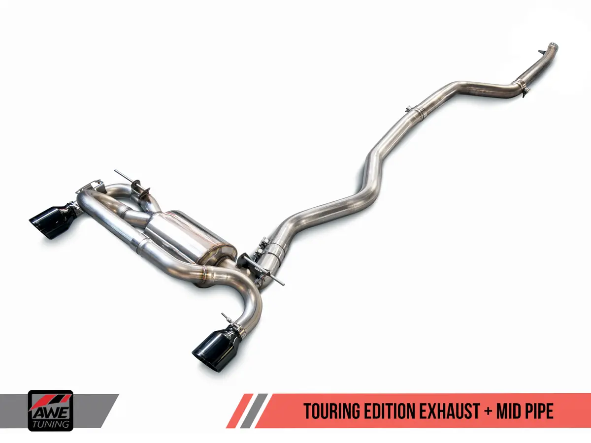 Awe: 2017-2020 Bmw 440I 3.0T Touring Edition Axle Back Exhaust Diamond Black Tips 90Mm 1