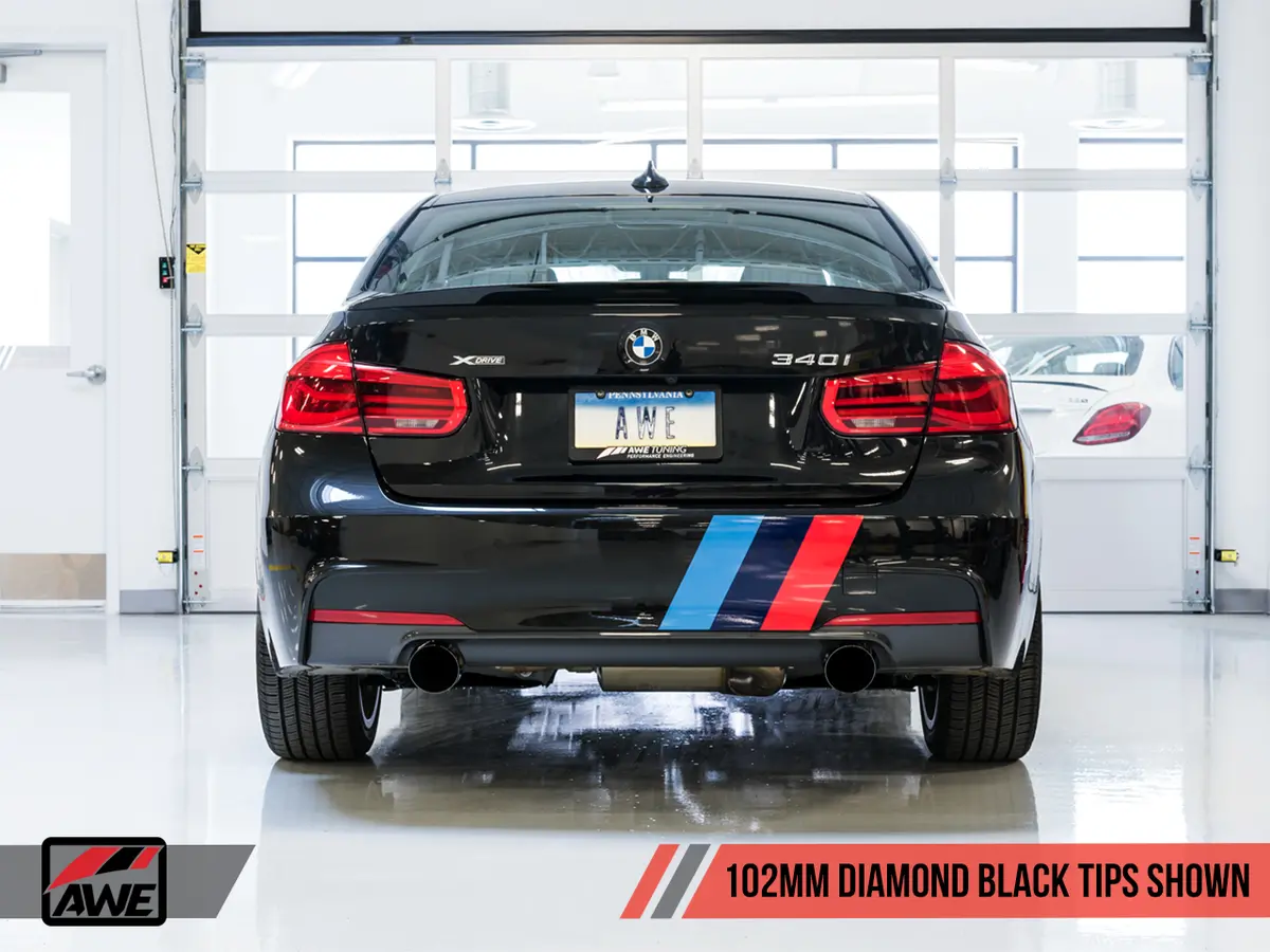 Awe: 2016-2019 Bmw 340I 3.0T Touring Edition Axle Back Exhaust Diamond Black Tips 102Mm 1