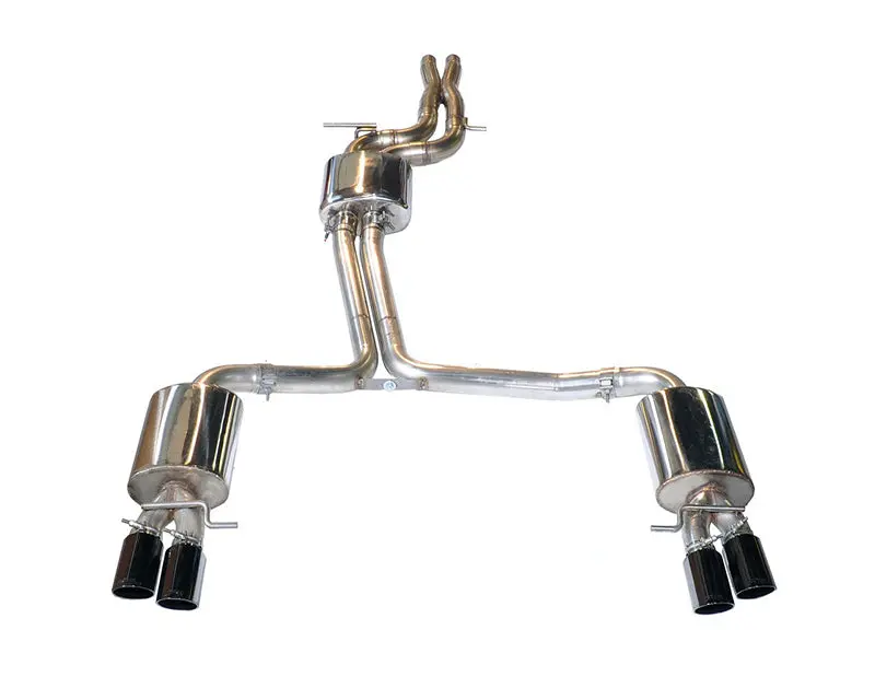 Awe: 2010-16 Audi S5 Sportback - Touring Edition Exhaust Non-Resonated Downpipes (Diamond Black Tips) 1