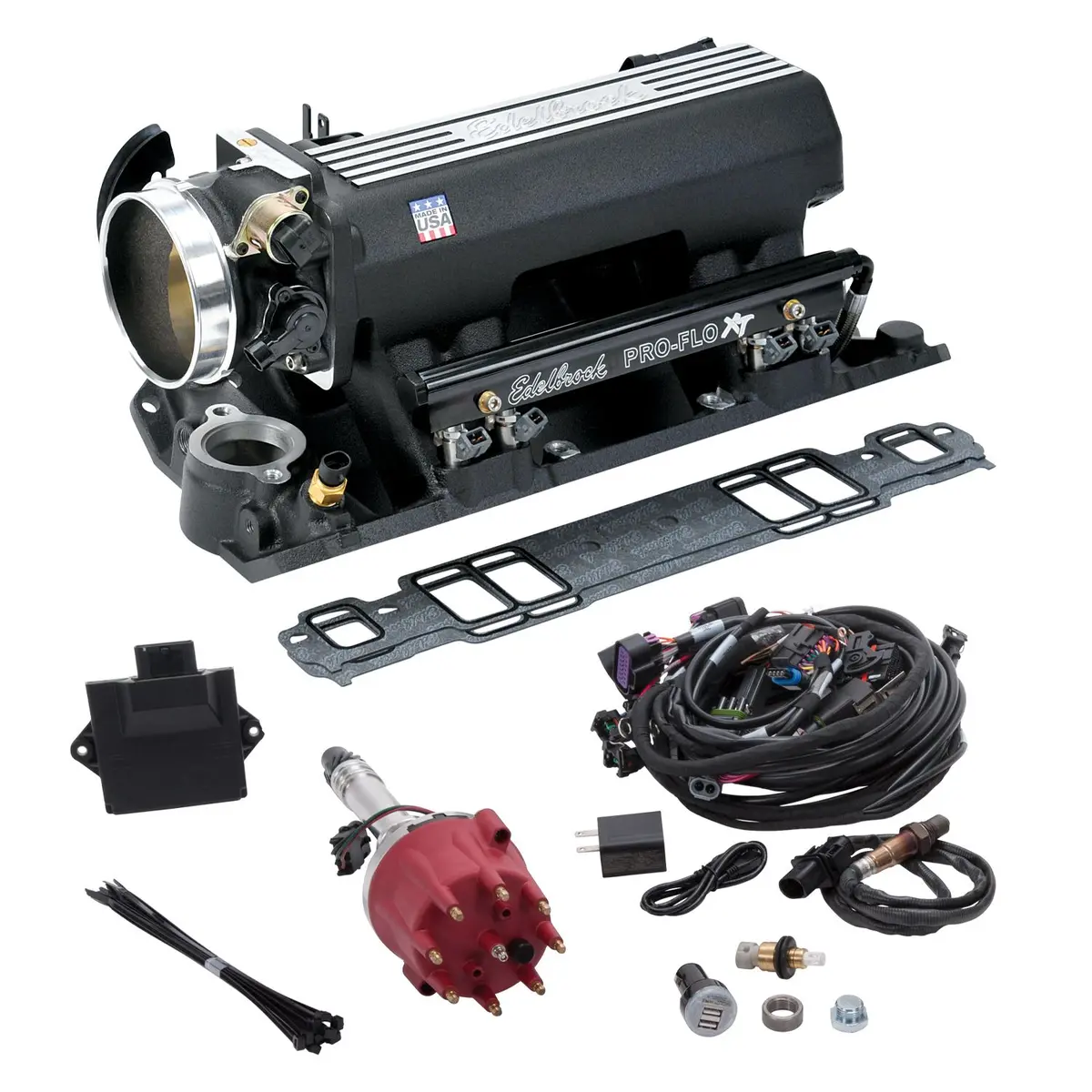 Edelbrock Pro-Flo 4 Efi Xt #358130 1986 & Earlier Chevy Small-Block, W/O Tablet, Black 1