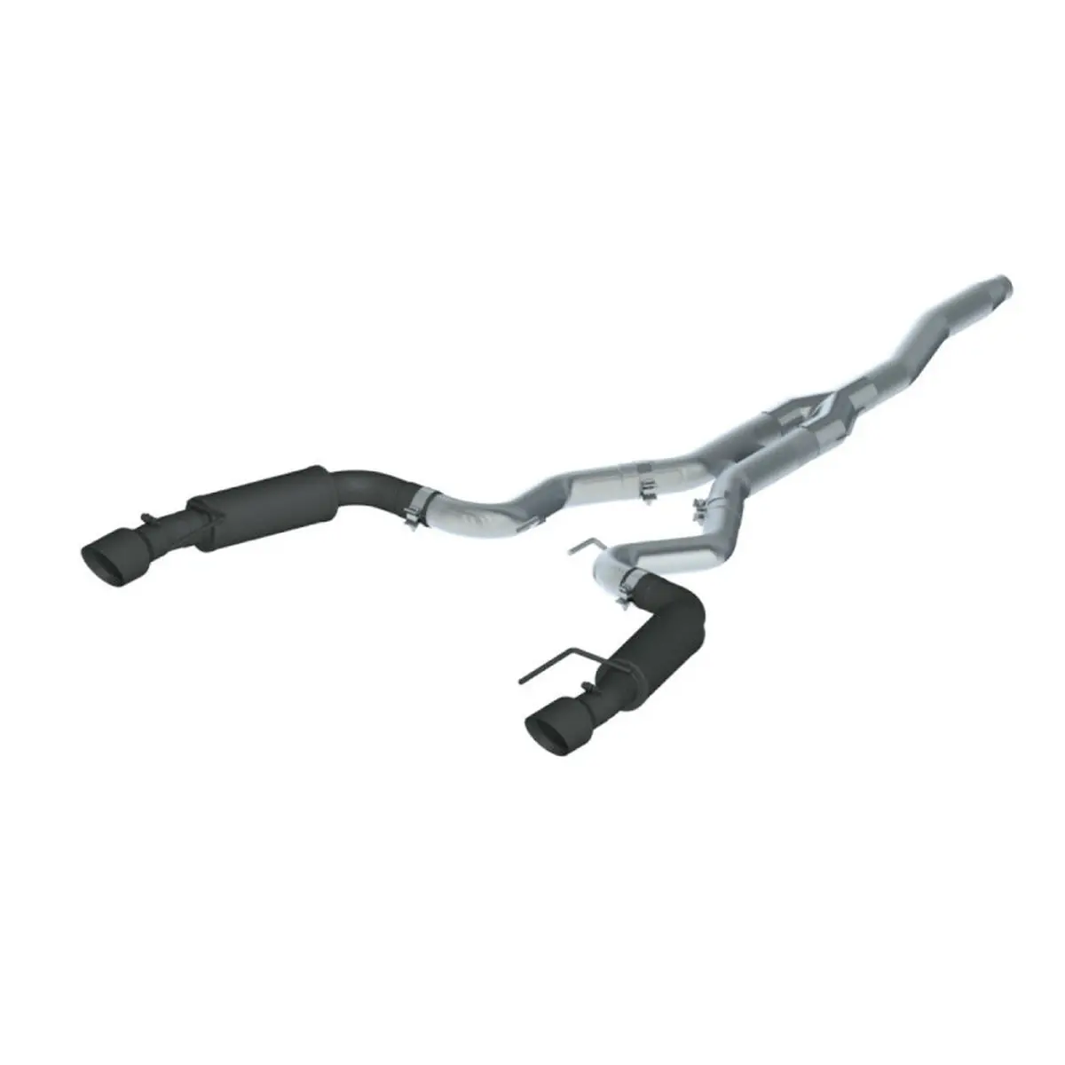 Mbrp: 2015-21 Ford Mustang 2.3 Ecoboost (Non-Convertible) -- 3" Cat Back, Dual Split Rear, Race Version, 4.5" Tips, Black Coated 1