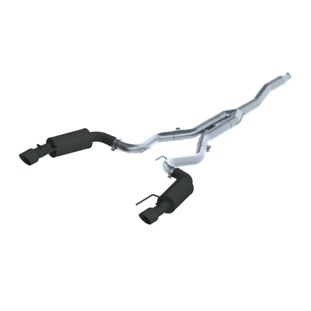 Mbrp: 2015-21 Ford Mustang 2.3 Ecoboost (Non-Convertible) -- 3" Cat Back, Dual Split Rear, Street Version, 4.5" Tips, Black Coated 1