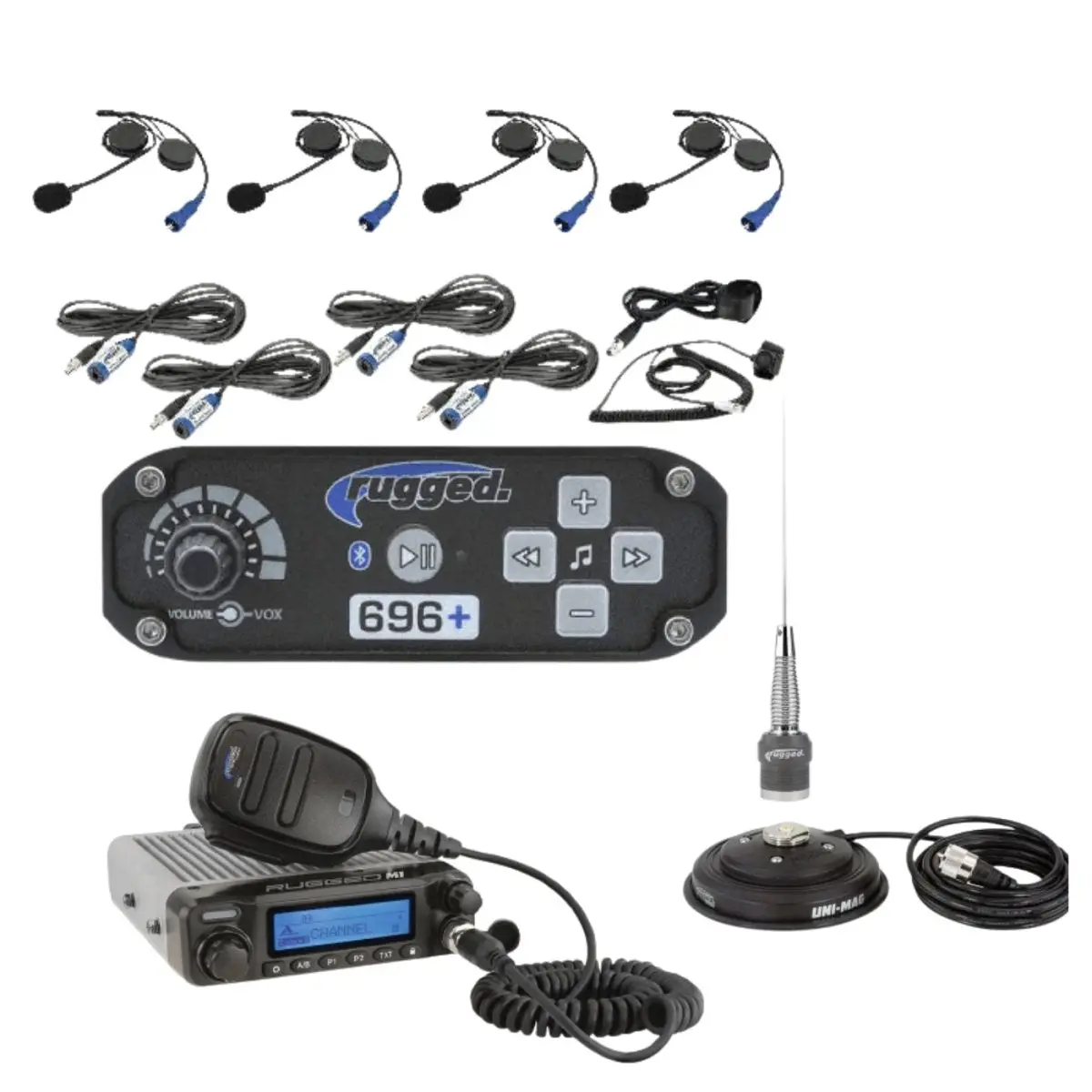 4-Person - 696 Plus Complete Communication System - With Helmet Kits 1