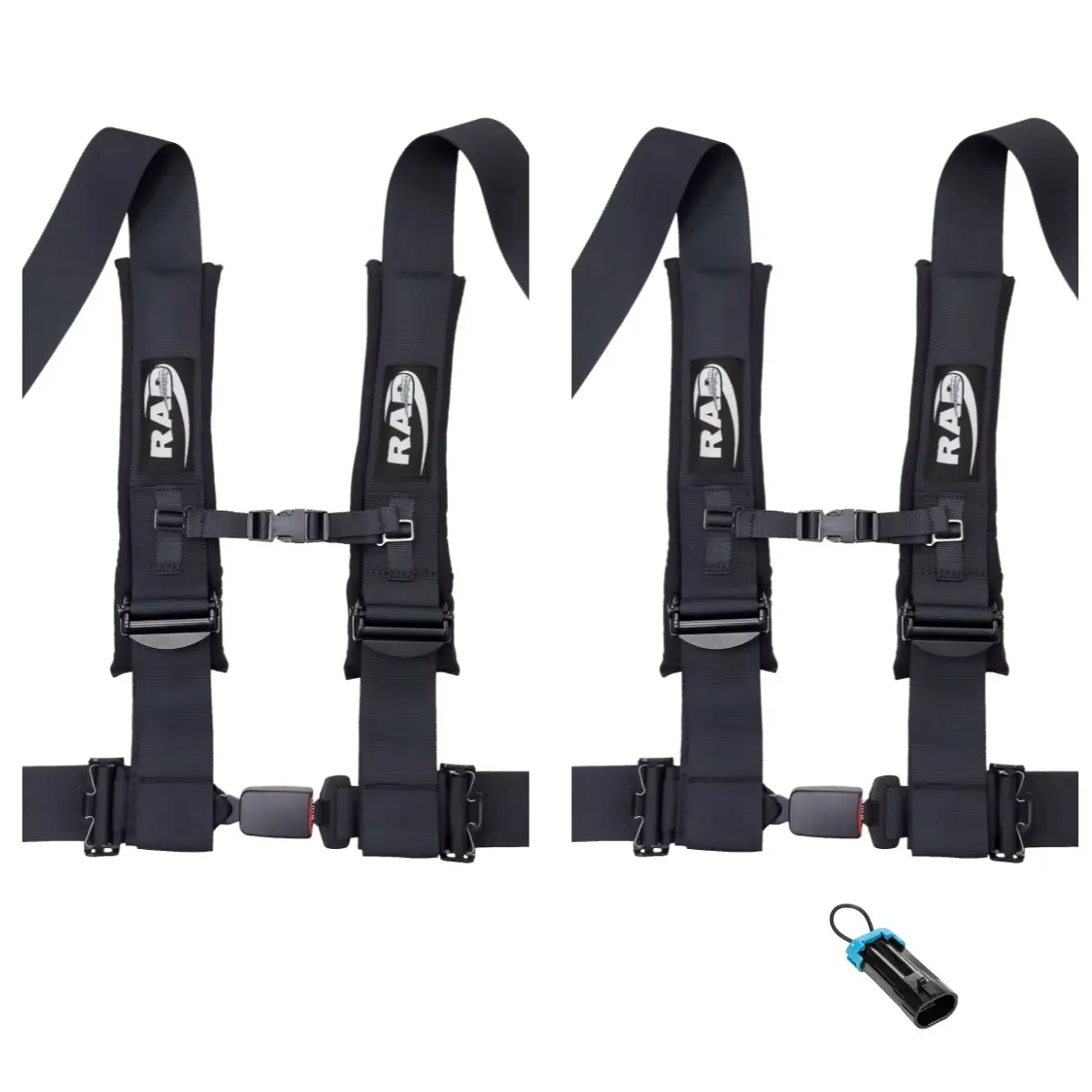 4-Point Harness 3" Set With Polaris Rzr / Can-Am Maverick Override Plug | Rad Utv Parts 1