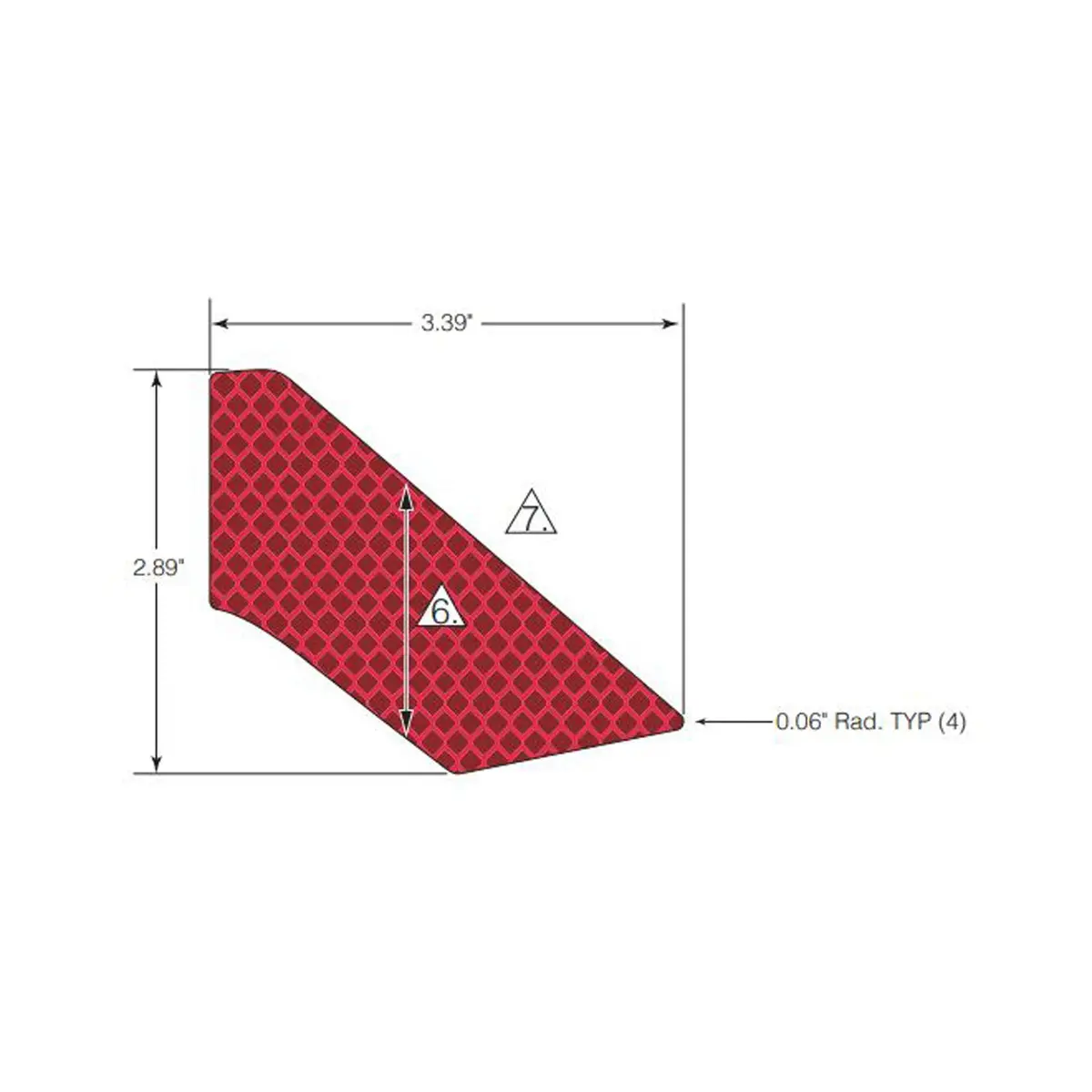 Decal-Reflector Red Lh 1