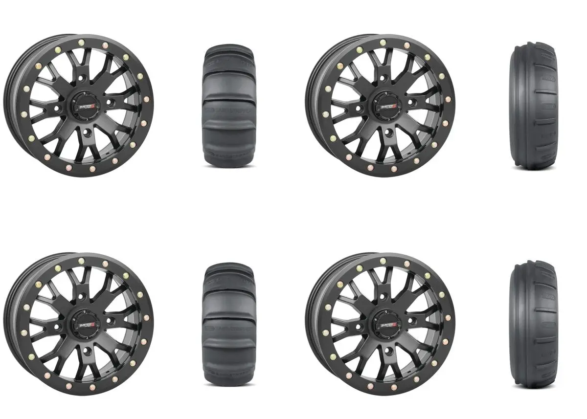 4/156 Sand Wheels And Tire Package | System 3 Sb-4 Beadlock Wheels | Gmz Sand Stripper 1
