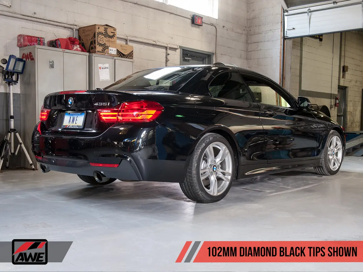 Awe: 2014-2016 Bmw 435I 3.0T Touring Edition Axle Back Exhaust Diamond Black Tips 102Mm 1