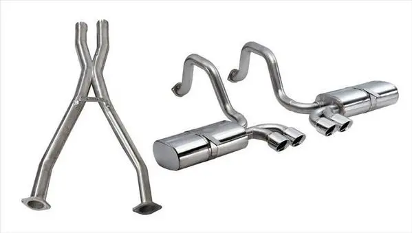 Corsa Performance 1997-2004 Chevrolet Corvette C5/C5 Z06 2.5" Dual Rear Exit Cat-Back Exhaust System With Twin 3.5" Tips (14111Cb) Sport Sound Level 1