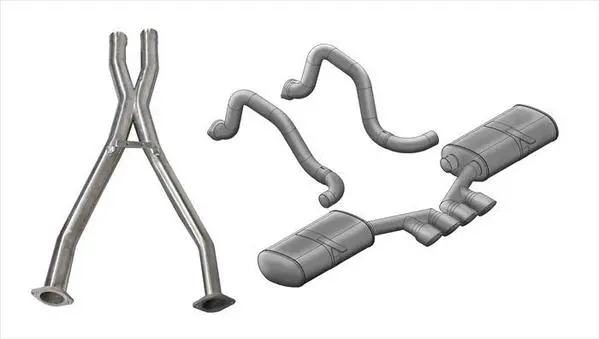Corsa Performance 1997-2004 Chevrolet Corvette C5/ C5 Z06 5.7L V8,,2.5" Dual Rear Exit Cat-Back Exhaust System With Twin 3.5" Tips Sport Sound Level 1