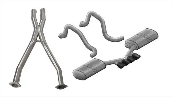 Corsa Performance 1997-2004 Chevrolet Corvette C5/ C5 Z06 5.7L V8,,2.5" Dual Rear Exit Cat-Back Exhaust System With Twin 3.5" Tips Sport Sound Level 2