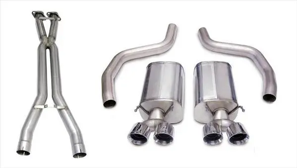Corsa Performance 2006-2011 C6 Chevrolet Corvette Z06, Zr1, 3.0" Dual Rear Exit Cat-Back Exhaust System With Twin 4.0" Tips (14164Cb1) Sport Sound Level 1