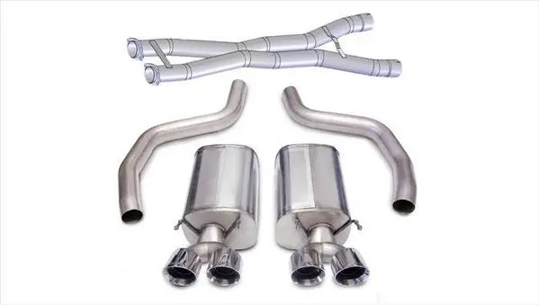 Corsa Performance 2012-2013 C6 Chevrolet Corvette Z06, Zr1, 3.0" Dual Rear Exit Cat-Back Exhaust System With Twin 4.0" Tips (14164Cb3) Sport Sound Level 1