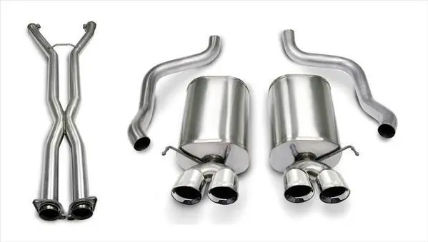 Corsa Performance 2005-2008 C6 Chevrolet Corvette 6.0L, 6.2L V8 2.5" Dual Rear Exit Cat-Back Exhaust System With Twin 3.5" Tips (14169Cb4) Sport Sound Level 1