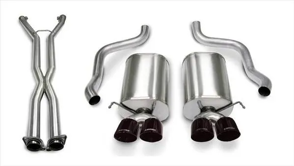 Corsa Performance 2005-2008 C6 Chevrolet Corvette 6.0L, 6.2L V8 2.5" Dual Rear Exit Cat-Back Exhaust System With Twin 3.5" Tips (14169Cb4) Sport Sound Level 2