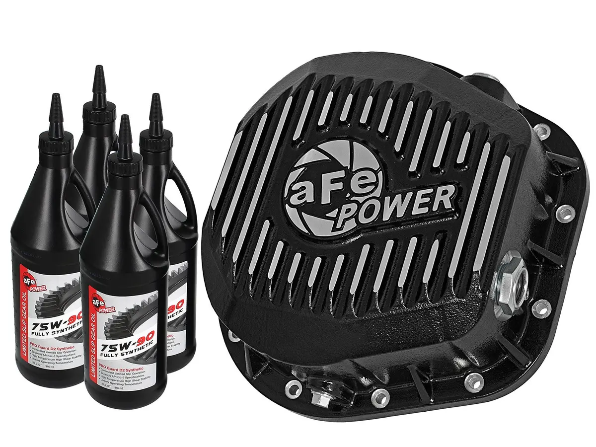 Afe: Rear Differential Cover, Machined Fins; Pro Series W/ Gear Oil Ford F-250/F-350/Excursion 86-19 V8 (Td) (10.25 & 10.50-12 Bolt Axles) 1