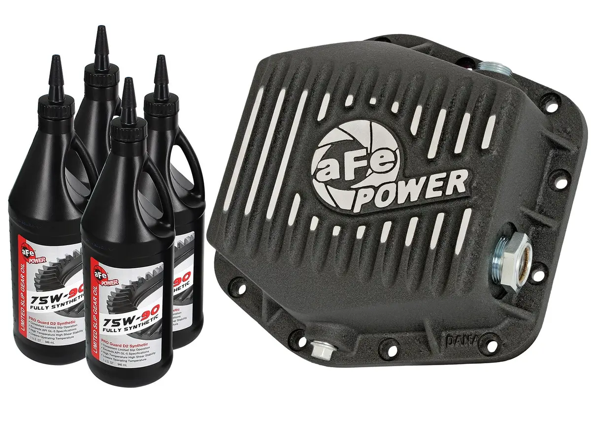 Afe: Rear Differential Cover, Machined Fins; Pro Series W/ Gear Oil Gm Colorado/Canyon 15-19 I4/V6 Dana (12-Bolt) W/ Gear Oil 4 Qt. 1