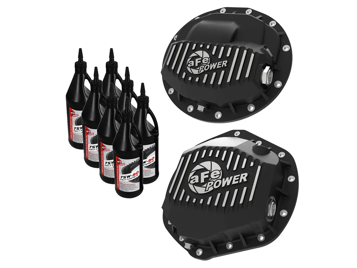 Afe: Pro Series Front & Rear Differential Covers - Machined Fins W/ Gear Oil Ram Diesel Trucks 14-18 L6-6.7L; Ram Gas Trucks 14-18 V8-5.7L/6.4L 1