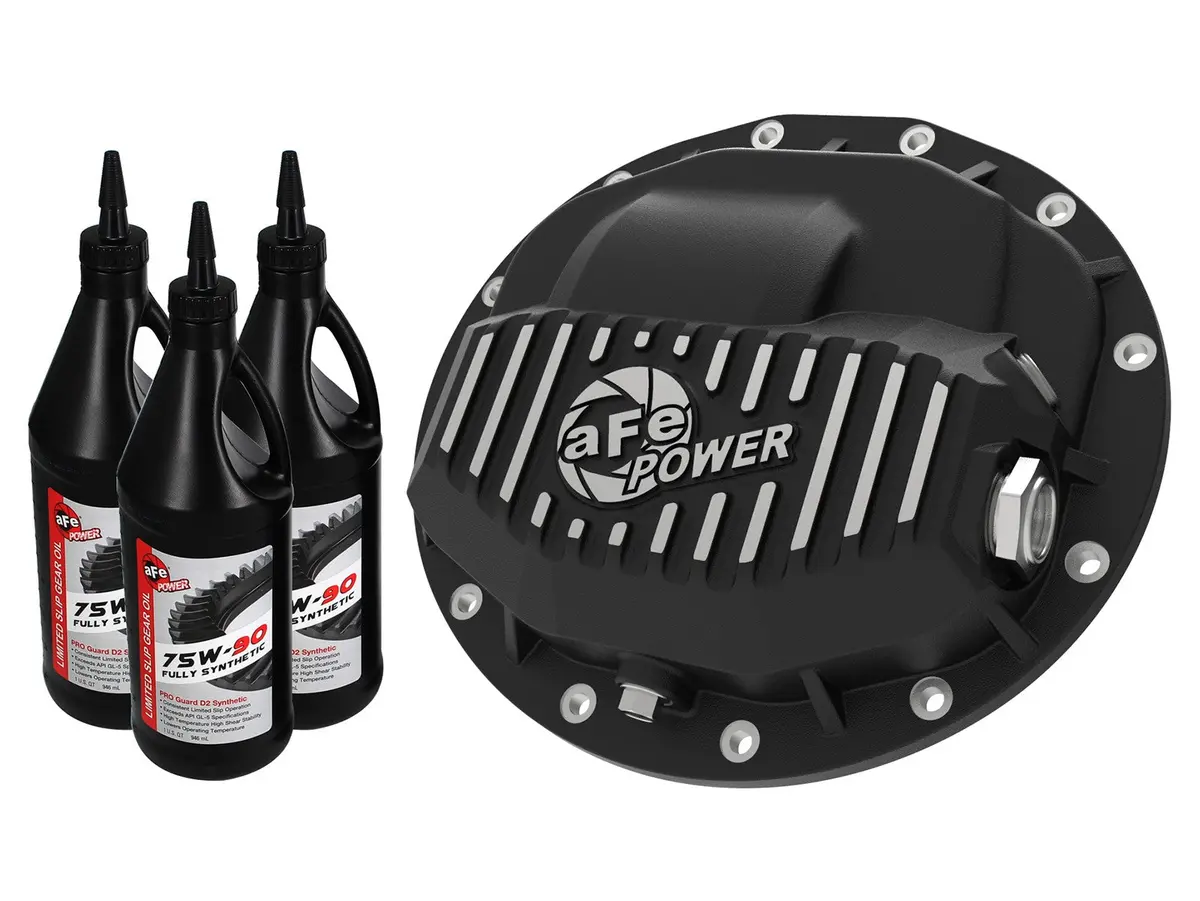 Afe: Pro Series Front Differential Cover Black W/ Machined Fins & Gear Oil Ram Diesel Trucks 13-18 L6-6.7L; Ram Gas Trucks 13-18 V8-5.7L/6.4L 1