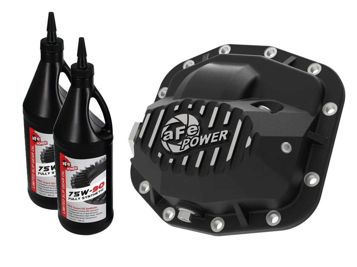Afe: Pro Series Front Differential Cover Black W/ Machined Fins & Gear Oil Jeep Wrangler (Jl) 18-20 (Dana M186) 1