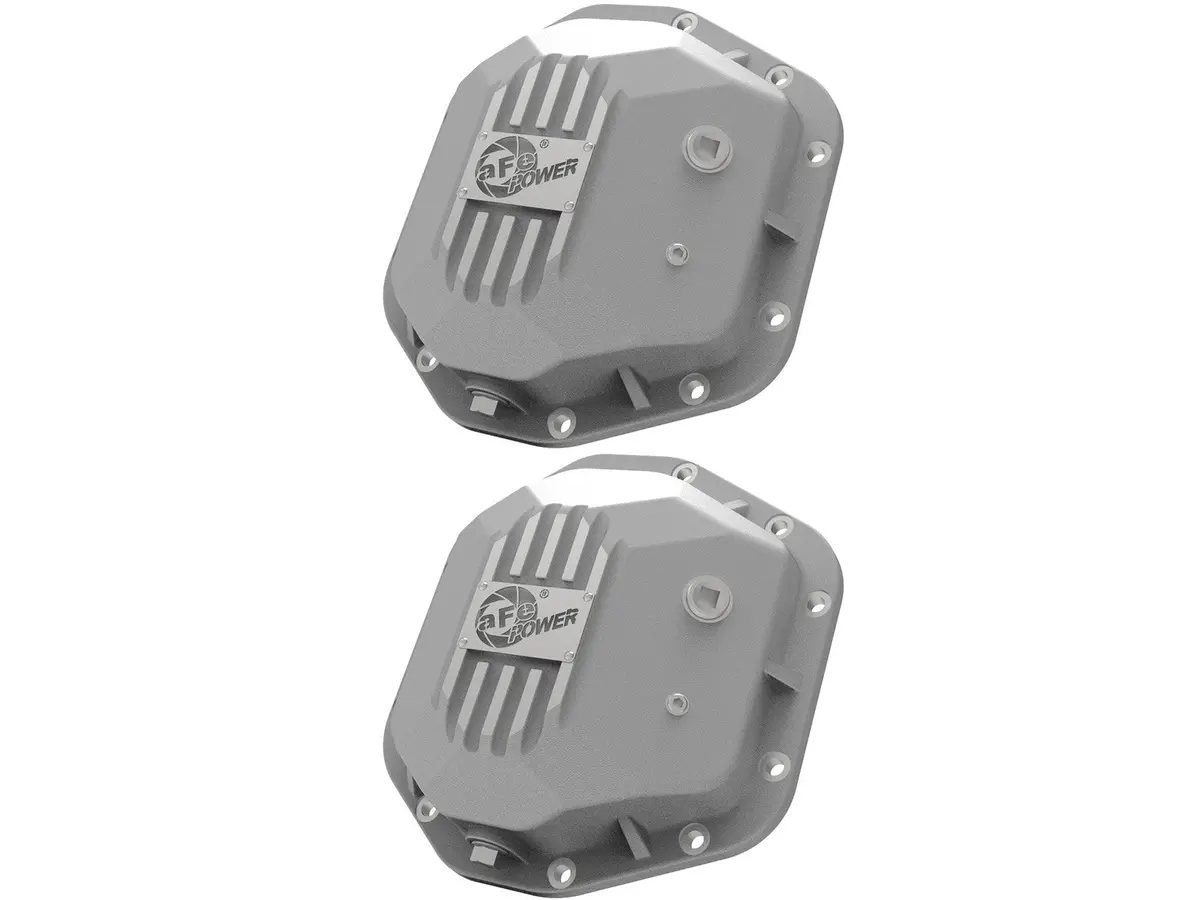 Afe: Street Series Front & Rear Differential Covers Raw W/ Machined Fins Jeep Wrangler (Tj & Jk) 97-18 (Dana 44 & Dana 44) 1