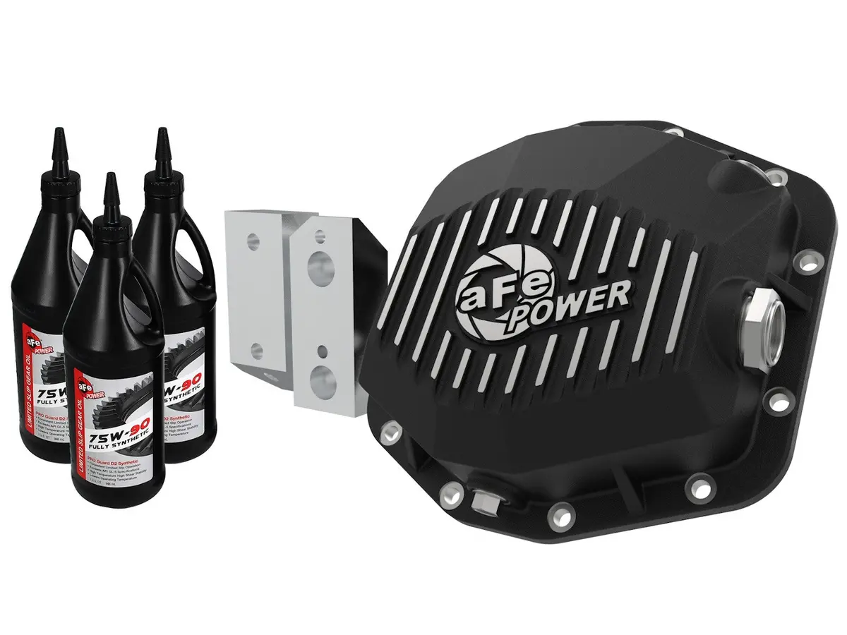 Afe: Pro Series Rear Differential Cover Black W/ Machined Fins & Gear Oil 2020 Jeep Gladiator (Jt) V6-3.6L (Dana M220) 1