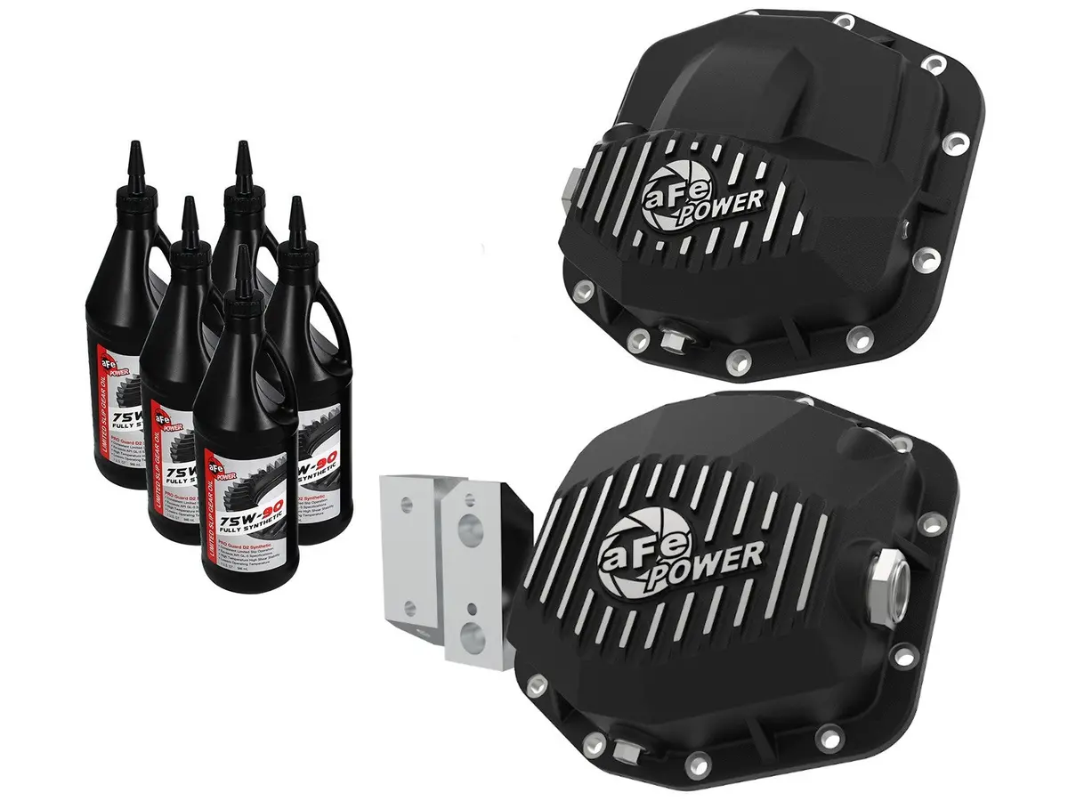 Afe: Pro Series Front & Rear Differential Covers - Machined Fins W/ Gear Oil 	 2020 Jeep Gladiator (Jt) V6-3.6L (Dana M210/ M220) 1
