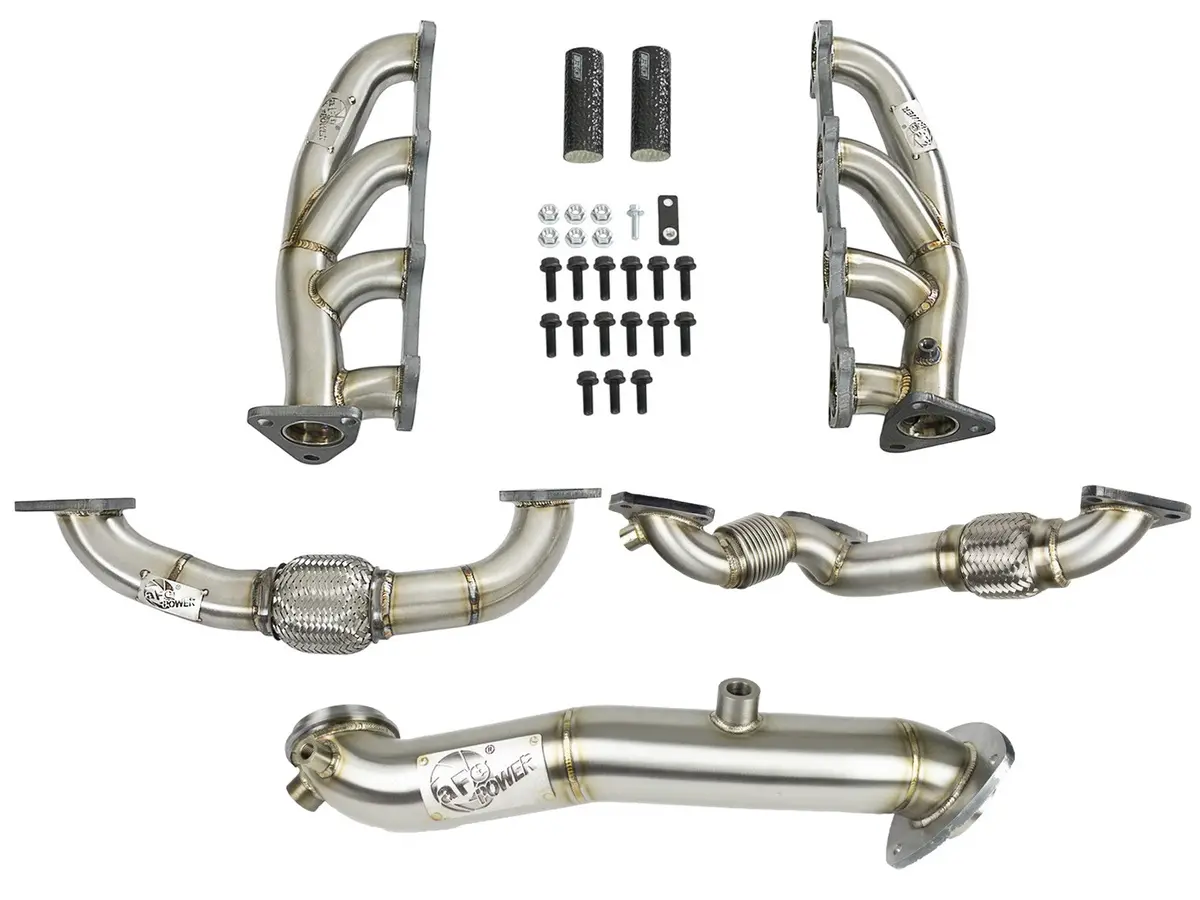 Afe: Twisted Steel Headers, Up-Pipes & Down-Pipe 15.5-16 Gm Diesel Trucks V8-6.6L (Td) Lml 1