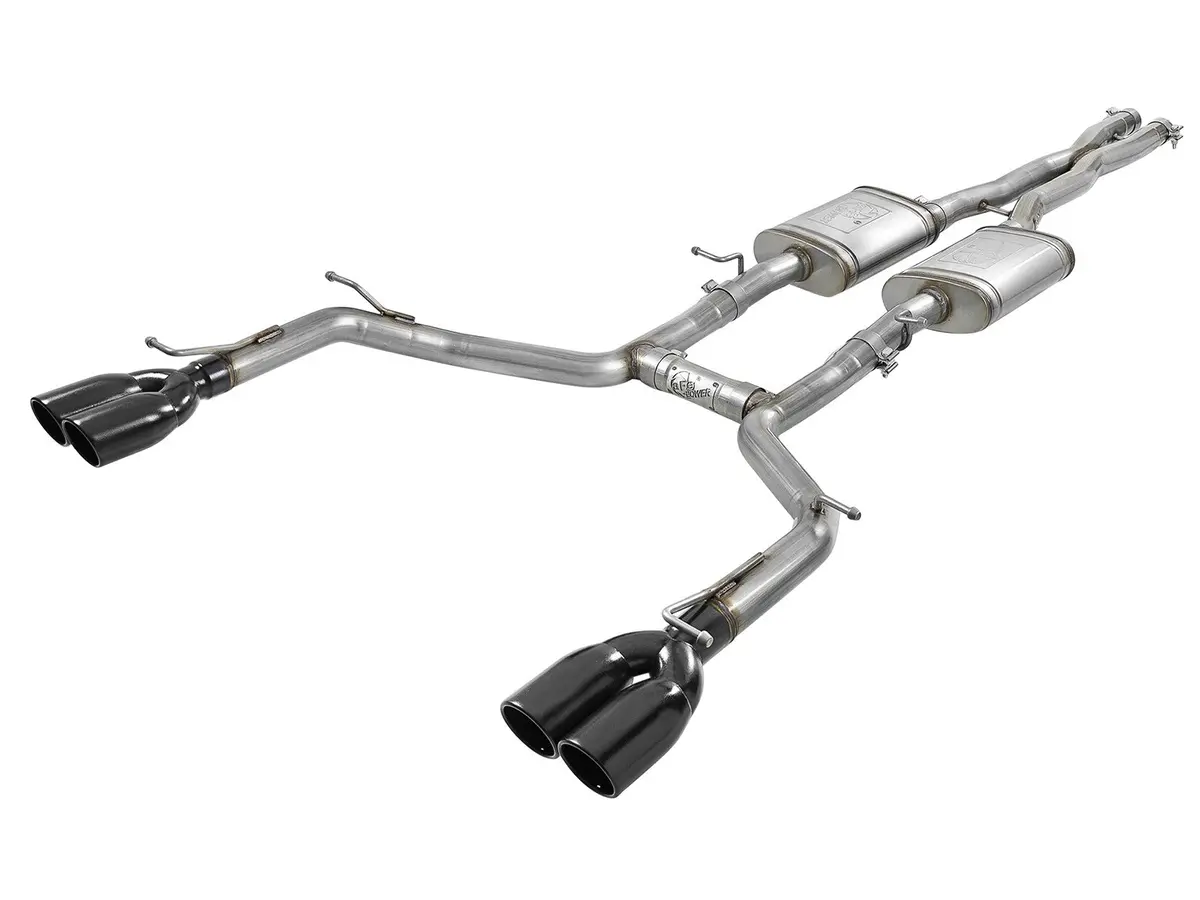 Afe: Mach Force-Xp 2-1/2" 304 Stainless Steel Cat-Back Exhaust System W/ Quad Black Tips Dodge Challenger Sxt/Gt 15-19 V6-3.6L 1