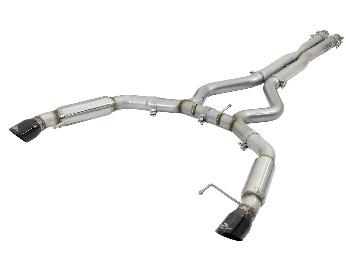 Afe: Mach Force-Xp 3" 304 Stainless Steel Cat-Back Exhaust System - Aggressive Tone W/Black Tips Ford Mustang 15-17 V8-5.0L 1