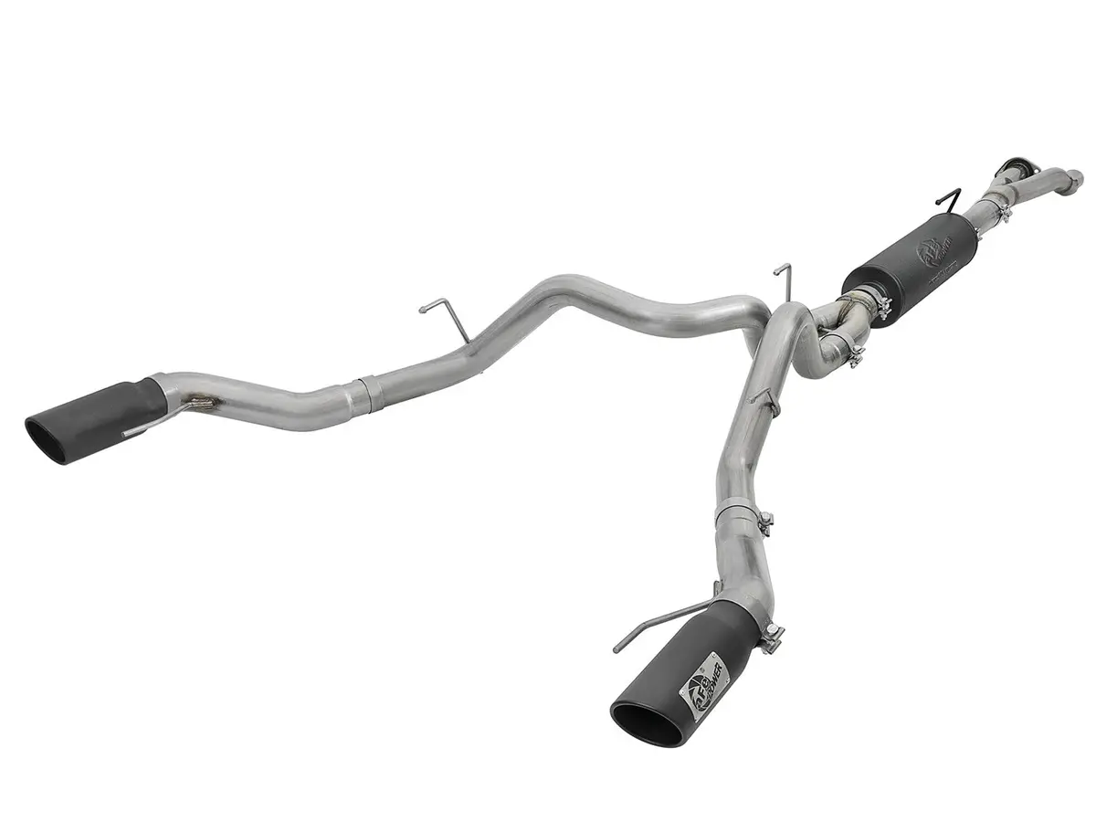 Afe: Mach Force-Xp 3" To 3-1/2" 304 Stainless Steel Cat-Back Exhaust System W/ Black Tips Ford F-150 Raptor 17-20 V6-3.5L (Tt) 1