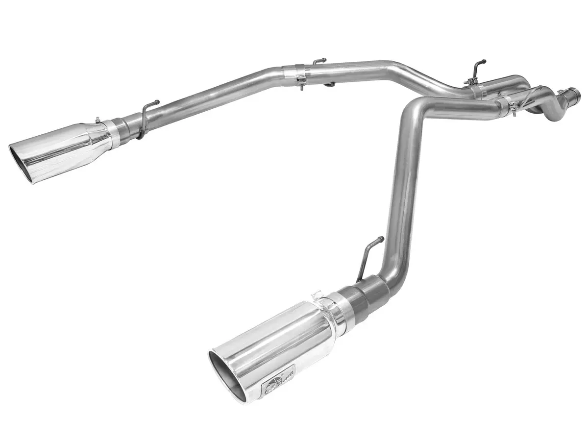 Afe: Large Bore-Hd 3" 409 Stainless Steel Dpf-Back Exhaust System W/6" Polished Tip Ram 1500 Ecodiesel 14-18 V6-3.0L (Td) 1