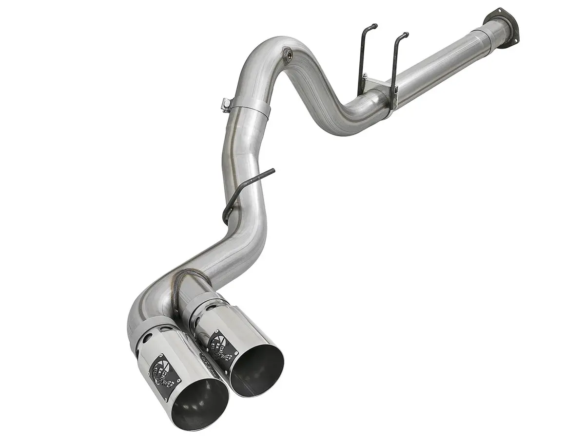 Afe: Rebel Xd Series 4" 409 Stainless Steel Dpf-Back Exhaust System W/ Dual Polished Tips Ford Diesel Trucks 17-19 V8-6.7L (Td) 1