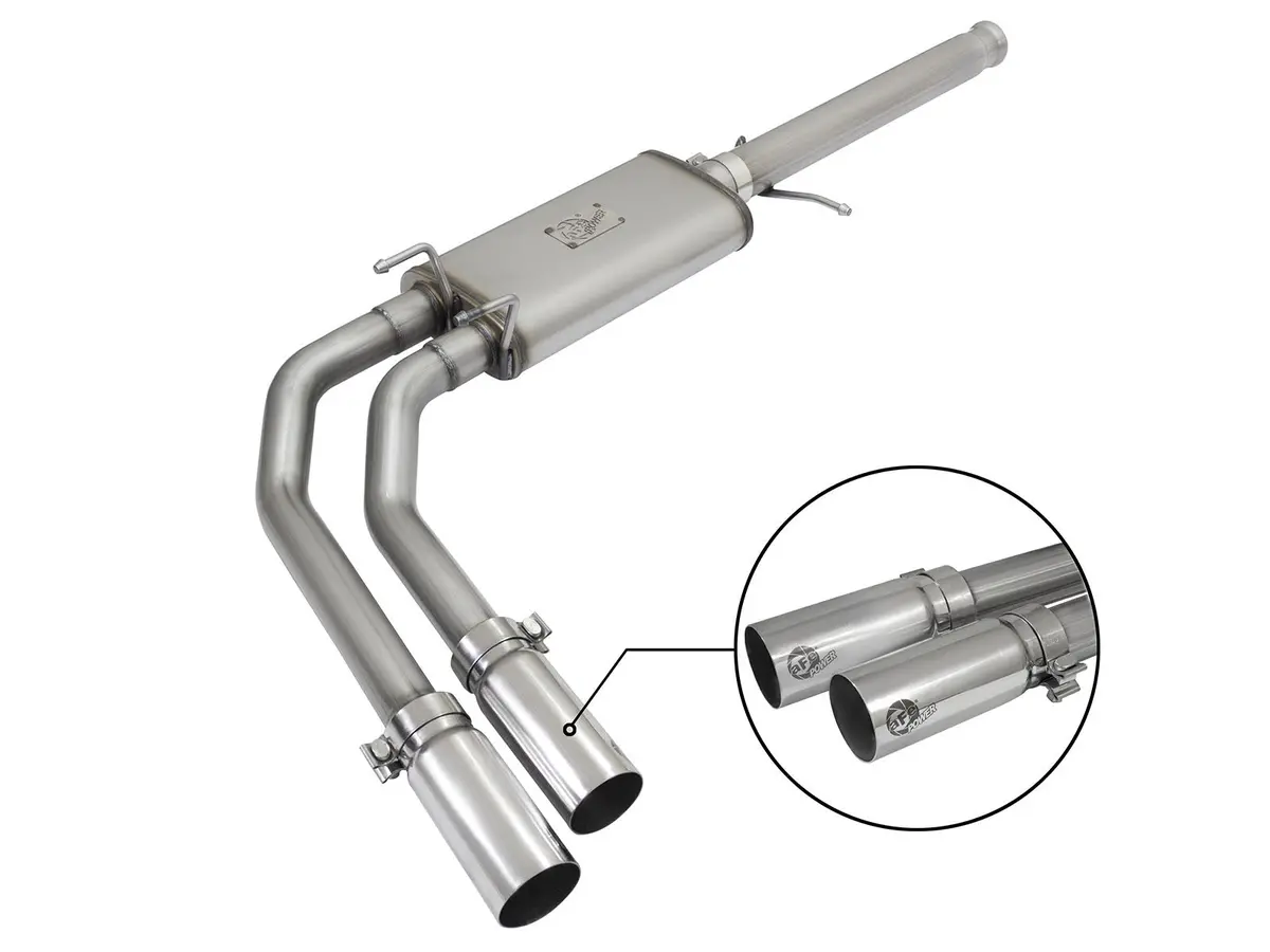 Afe: Rebel Series 3" To 2-1/2" 409 Stainless Steel Cat-Back Exhaust System Gm Silverado/Sierra 1500 09-19 V6-4.3L/V8-4.8L/5.3L (Crew/Ext Cab) 1