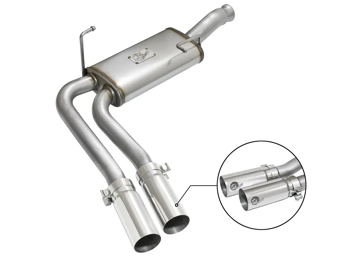 Afe: Rebel Series 3" To 2-1/2" 409 Stainless Steel Cat-Back Exhaust System Gm Silverado/Sierra 1500 09-18 V6-4.3L/V8-4.8L/5.3L (Reg Cab/Short Bed) 1