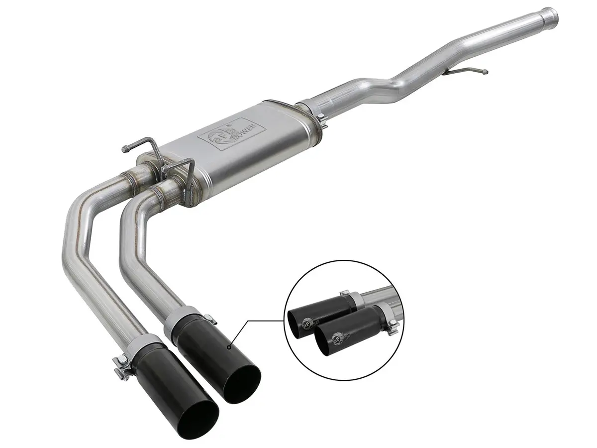 Afe: Rebel Series 3" To 2-1/2" 409 Stainless Steel Cat-Back Exhaust System Gm Silverado/Sierra 1500 09-19 V6-4.3L/V8-4.8L/5.3L (Crew Cab/Long Bed) 1