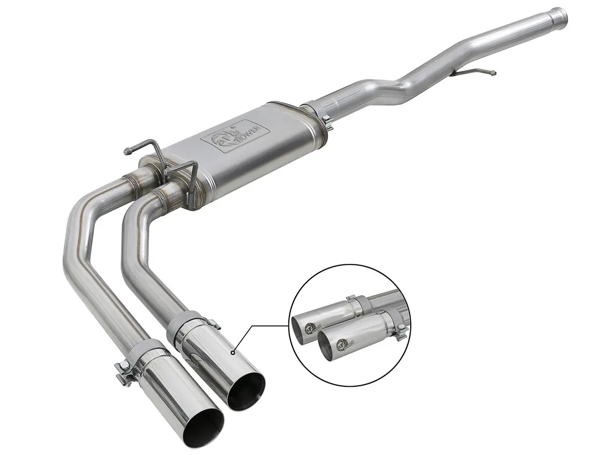 Afe: Rebel Series 3" To 2-1/2" 409 Stainless Steel Cat-Back Exhaust System Gm Silverado/Sierra 1500 09-19 V6-4.3L/V8-4.8L/5.3L (Crew Cab/Long Bed) 1