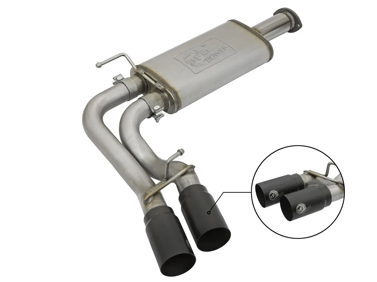 Afe: Rebel Series 3" To 2-1/2" Middle-Side Exit Stainless Steel Cat-Back Exhaust System Toyota Tacoma 16-19 V6-3.5L 1