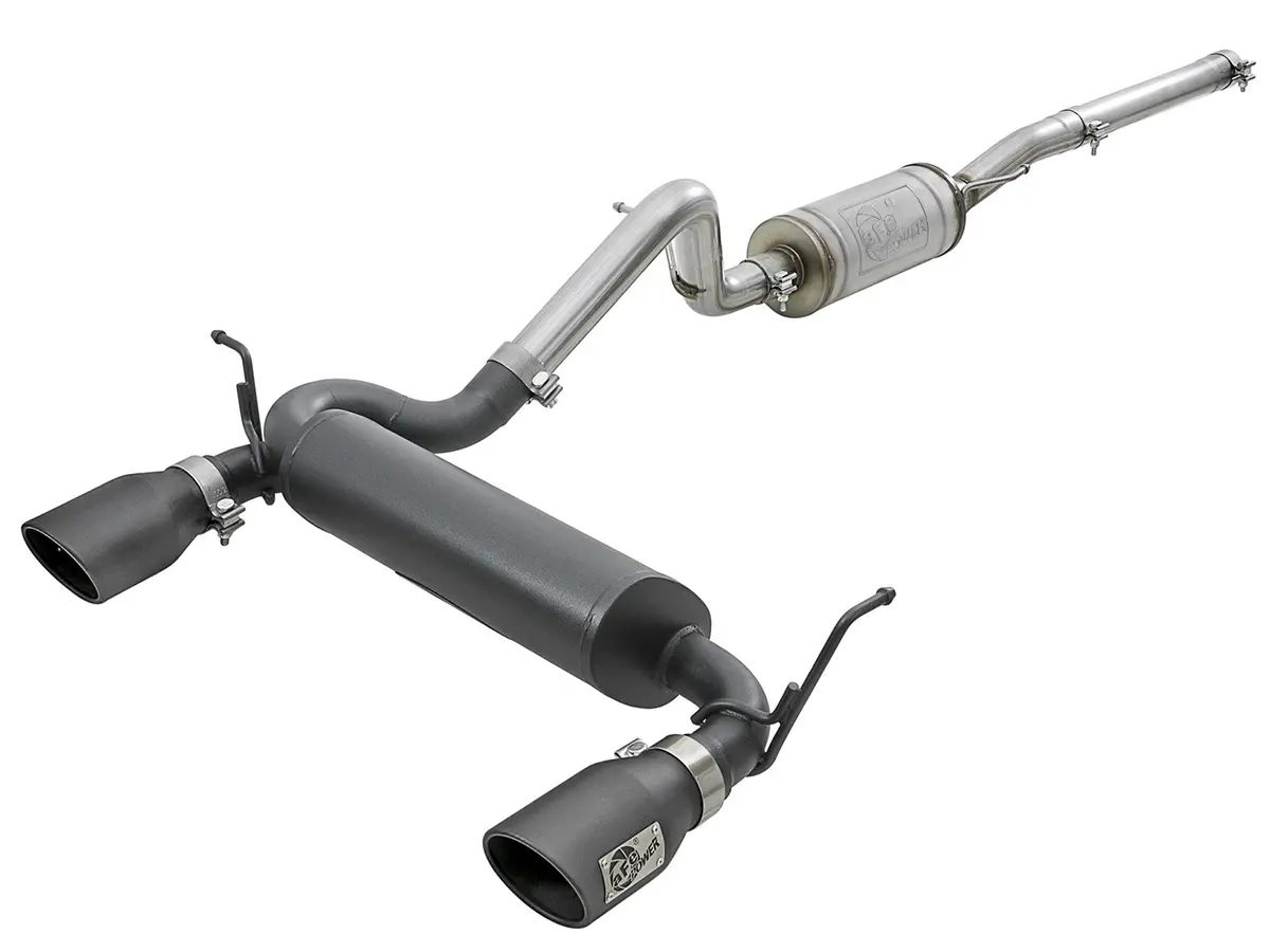 Afe: Rebel Series 2-1/2" 409 Stainless Steel Cat-Back Exhaust System Jeep Wrangler (Jk) 07-18 V6-3.6L/3.8L (2/4-Door) 1