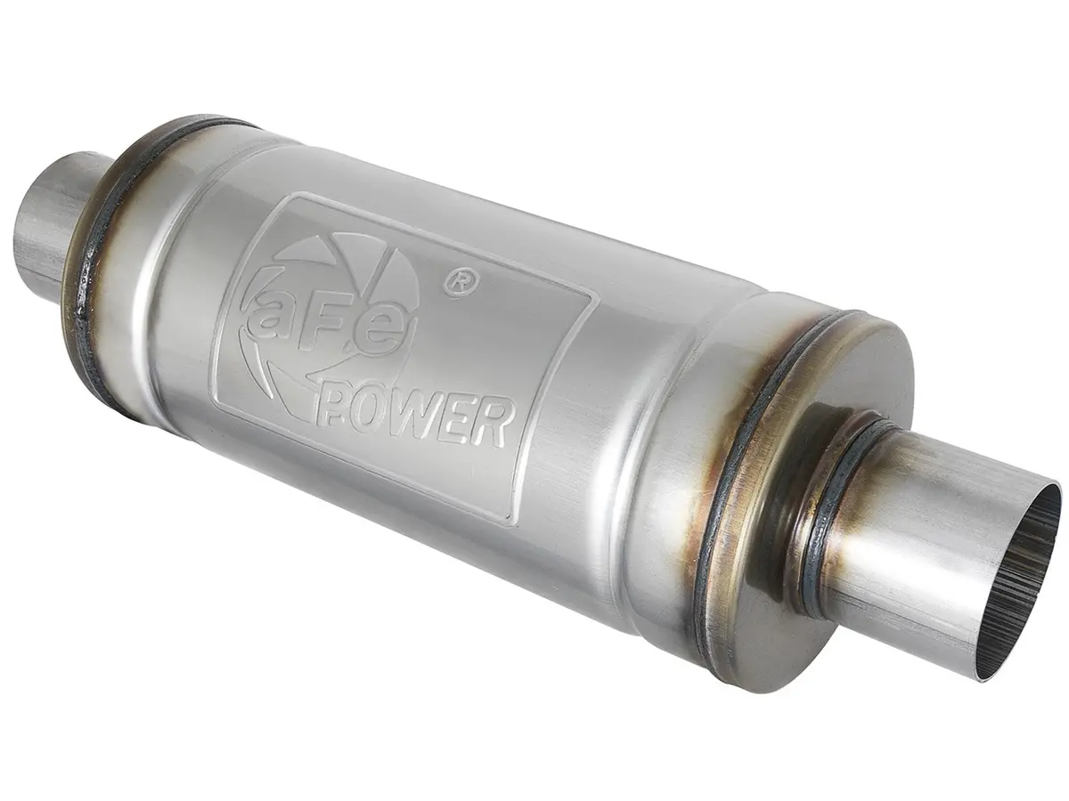 Afe: Mach Force-Xp 3" 409 Stainless Steel Muffler 3" Inlet/Outlet, 14"L X 6" Body 1
