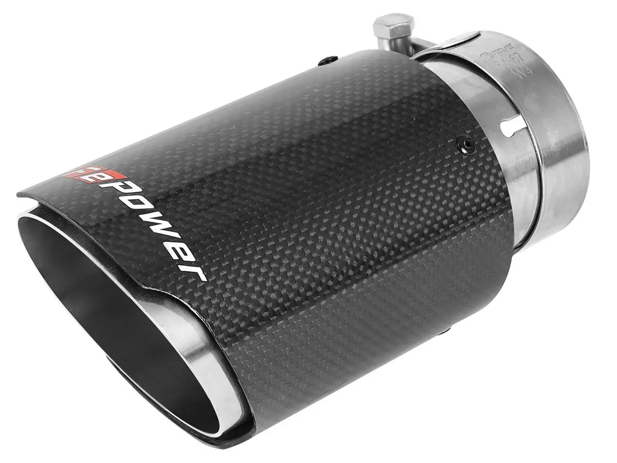 Afe: Mach Force-Xp 2-1/2" Stainless Steel Carbon Fiber Exhaust Tip 2-1/2" In X 3-1/2" Out X 7" 1