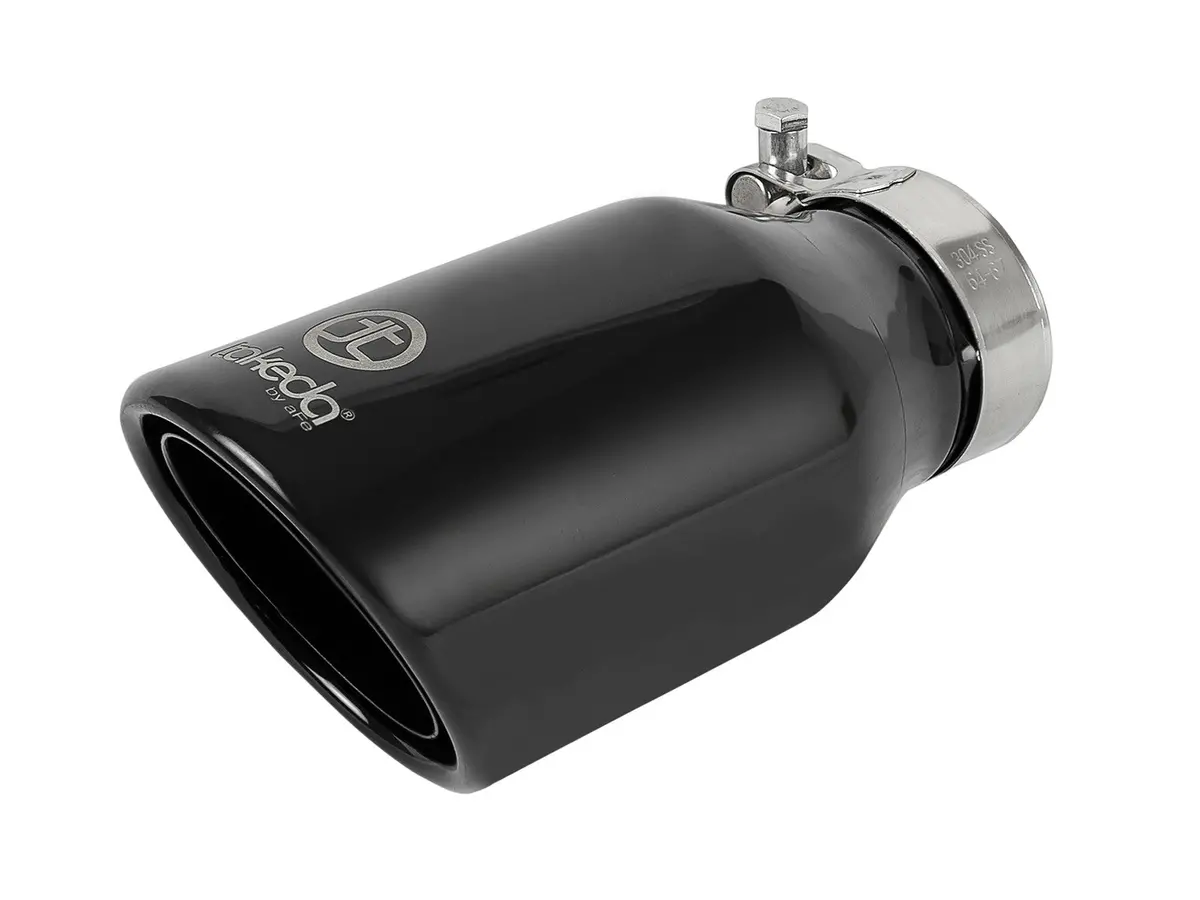 Afe: Takeda 2-1/2" 304 Stainless Steel Exhaust Tip 2-1/2" In X 4" Out X 8"L Bolt-On 1