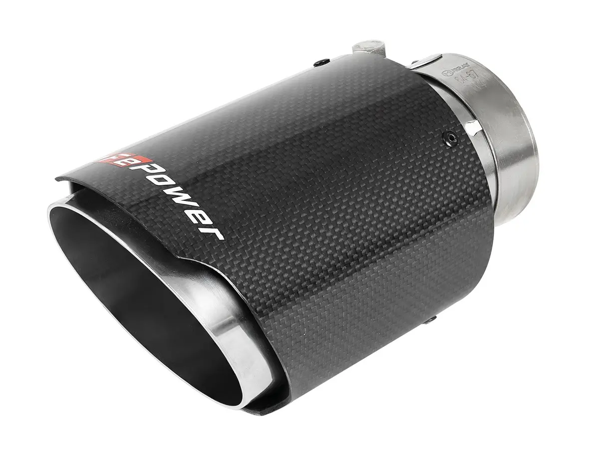 Afe: Mach Force-Xp 2-1/2" Stainless Steel Carbon Fiber Exhaust Tip 	 2-1/2" In X 4" Out X 7" 1