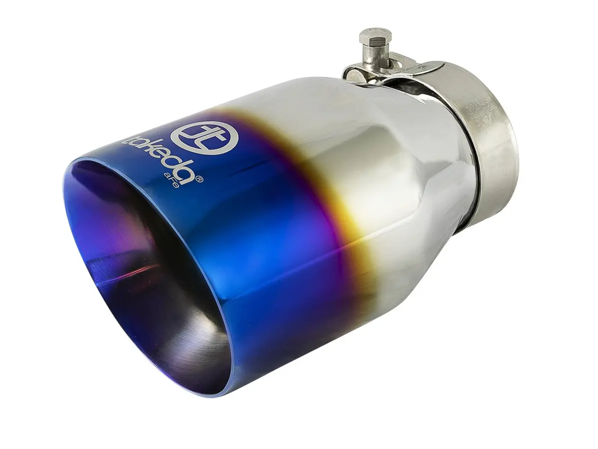 Afe: Takeda 2-1/2" 304 Stainless Steel Exhaust Tip 2-1/2" In X 4" Out X 7"L Bolt-On 1