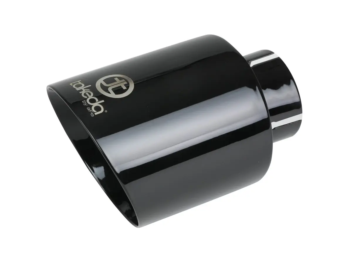 Afe: Takeda 2-1/2" 304 Stainless Steel Exhaust Tip 	 2-1/2" In X 4-1/2" Out X 7" L Bolt-On 1