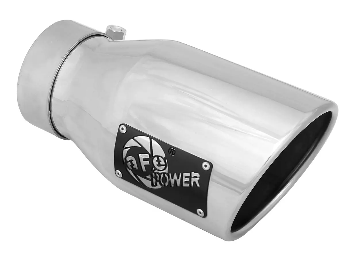 Afe: Mach Force-Xp 3" 304 Stainless Steel Exhaust Tip 	 3" In X 4-1/2" Out X 9" L Bolt-On 1